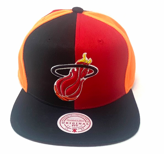 Men's Miami Heat Mitchell & Ness NBA Pinwheel Snapback Hat