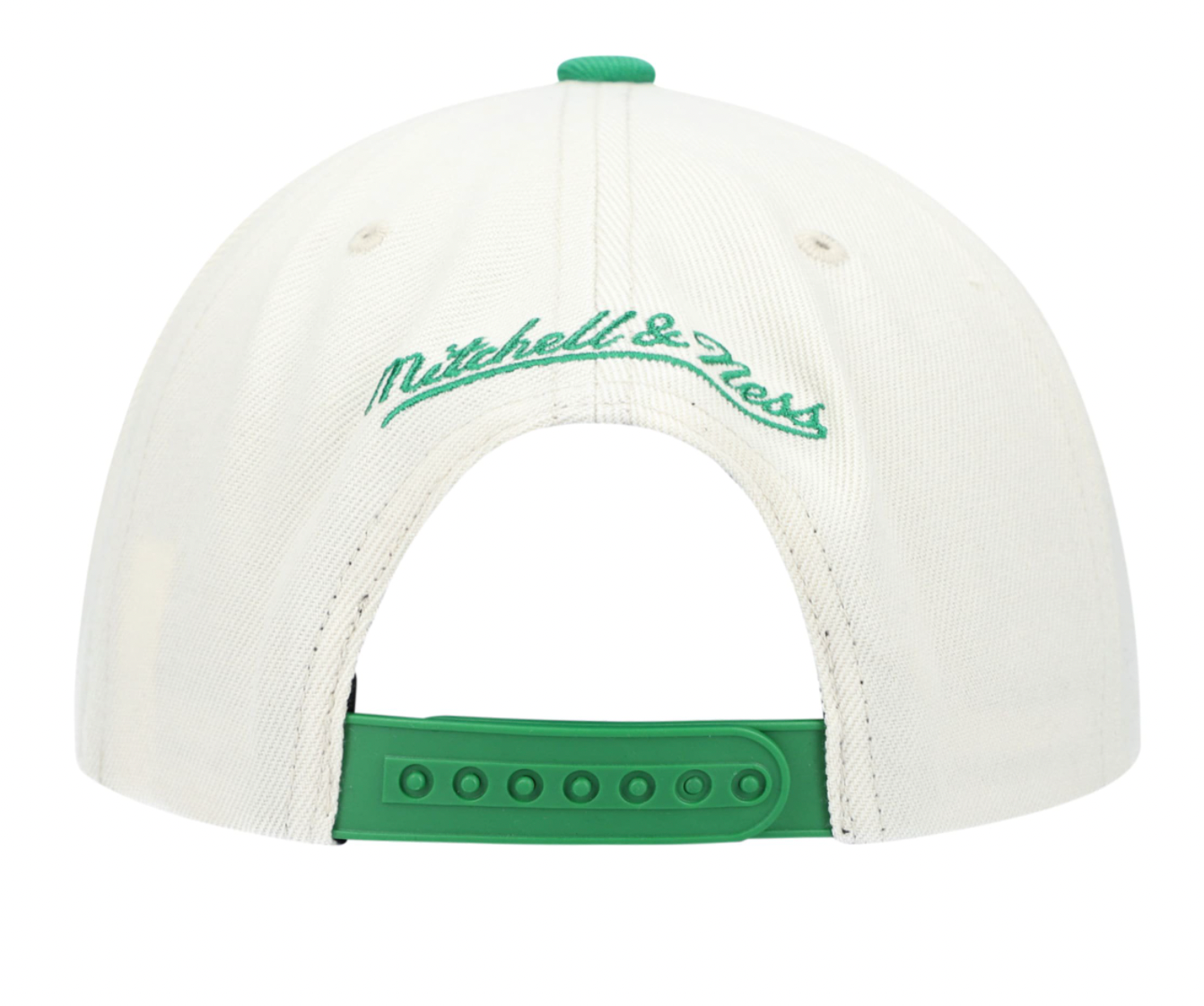 Milwaukee Bucks Mitchell & Ness Natural 2 Tone Snapback Hat- Cream/Green