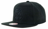 Philadelphia 76ers Mitchell & Ness Tonal Black Pink Moon Snapback Hat - Pro Jersey Sports