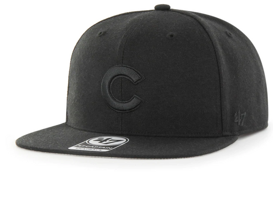 Chicago Cubs MLB Tonal Black No Shot '47 Brand Captain Snapback Hat