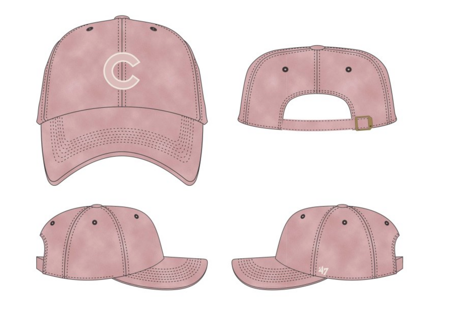 Chicago Cubs Womens Misty Pink Clean Up Hat by ’47 Brand