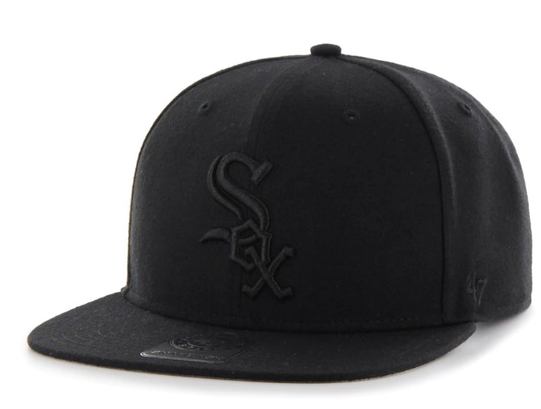 Chicago White Sox MLB No Shot Black Tonal '47 Brand Captain Snapback Hat