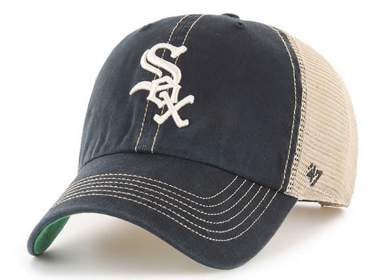 Men's Chicago White Sox Black Trawler Adjustable Hat By '47 Brand