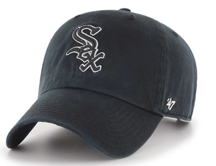 Men's Chicago White Sox Black/White Clean Up Adjustable Hat By '47 Brand