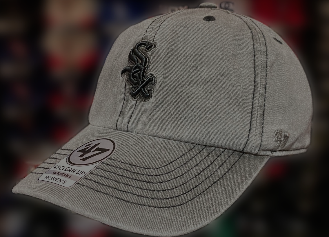 Chicago White Sox Women's Clean Up Washed Black Mist Adjustable Hat