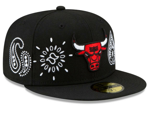 Chicago Bulls New Era Paisley Elements 59FIFTY Fitted Hat - Black