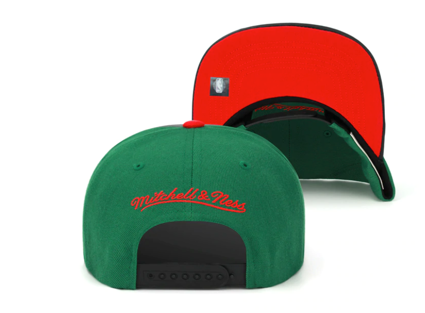 Chicago Bulls Day One Black/ Red/ Kelly Green Mitchell & Ness Snapback Hat - Pro Jersey Sports