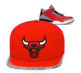 Chicago Bulls Day 3 Red/ Concrete Gray Mitchell & Ness Snapback Hat - Pro Jersey Sports