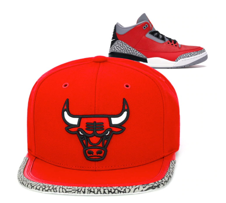Chicago Bulls Day 3 Red/ Concrete Gray Mitchell & Ness Snapback Hat - Pro Jersey Sports