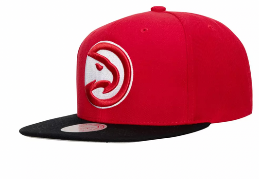 Men's Atlanta Hawks Mitchell & Ness 2 Tone Red/Black 2.0 Snapback Hat