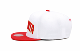 Mens NBA Atlanta Hawks 2 Tone White And Red Mitchell And Ness Basic Core Snapback Hat - Pro Jersey Sports