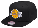 Men's Mitchell & Ness Los Angeles Lakers Black Adjustable Snapback Hat - Pro Jersey Sports
