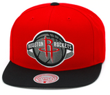 Mens NBA Houston Rockets Red/ Black Mitchell And Ness Basic Core Snapback Hat - Pro Jersey Sports