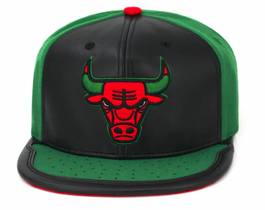 Chicago Bulls Day One Black/ Red/ Kelly Green Mitchell & Ness Snapback Hat