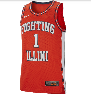 Men's NCAA University of Illinois Fighting Illini Orange Nike #1 Replica Basketball Jersey