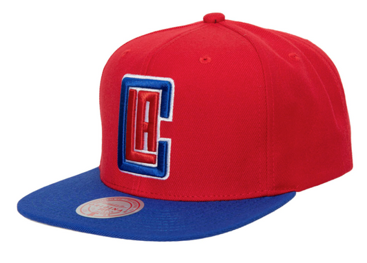 Mens Los Angeles Clippers 2-Tone Red/Royal 2.0 Mitchell & Ness Snapback Hat