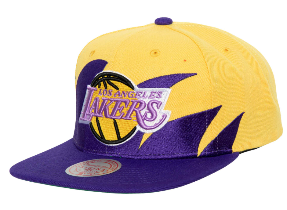 Los Angeles Lakers Sharktooth Snapback Hat By Mitchell & Ness