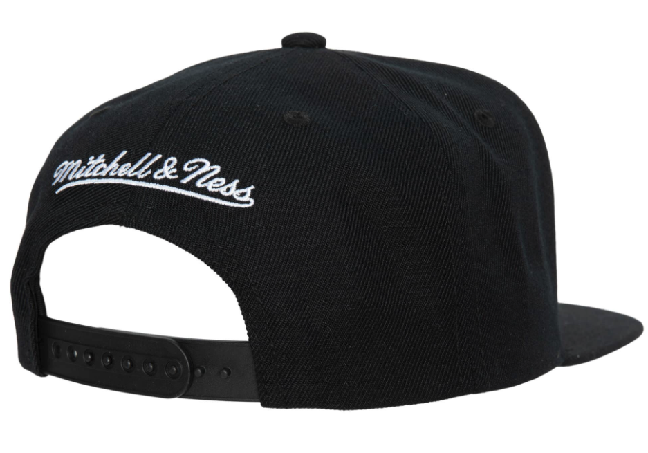 Philadelphia 76ers Black Ground 2.0 Snapback Hat By Mitchell And Ness