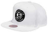 Men's Brooklyn Nets Mitchell & Ness Core Basic Snapback Hat - White - Pro Jersey Sports