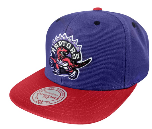 Men's Toronto Raptors 2-Tone 2.0 Purple/Red Snapback Hat By Mitchell & Ness