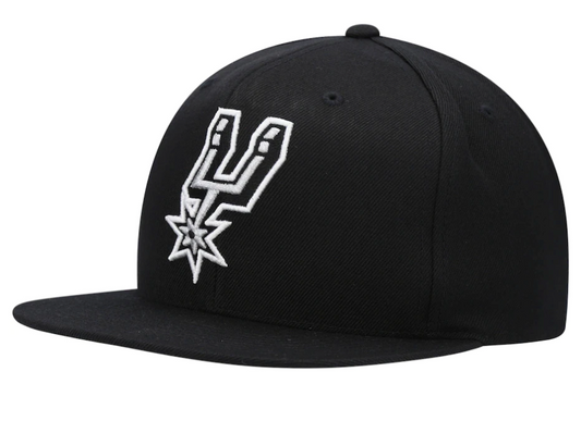 Men's Mitchell & Ness San Antonio Spurs Ground 2.0 Black Adjustable Snapback Hat