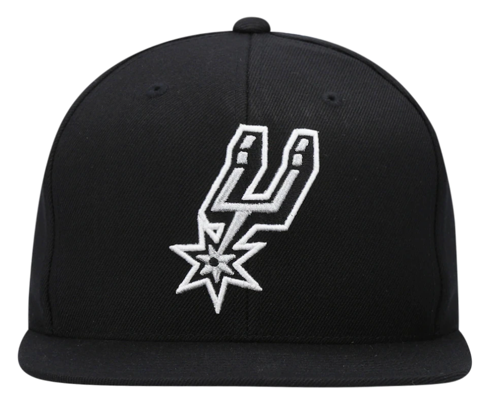 Men's Mitchell & Ness San Antonio Spurs Ground 2.0 Black Adjustable Snapback Hat