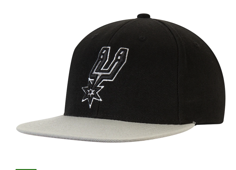 Men's Mitchell & Ness San Antonio Spurs 2-Tone 2.0 Black/Gray Adjustable Snapback Hat