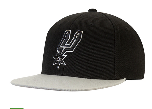 Men's Mitchell & Ness San Antonio Spurs 2-Tone 2.0 Black/Gray Adjustable Snapback Hat
