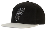 Men's Mitchell & Ness San Antonio Spurs 2-Tone 2.0 Black/Gray Adjustable Snapback Hat - Pro Jersey Sports