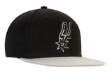Men's Mitchell & Ness San Antonio Spurs 2-Tone 2.0 Black/Gray Adjustable Snapback Hat - Pro Jersey Sports