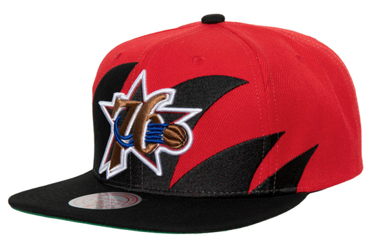 Philadelphia 76ers HWC Sharktooth Mitchell & Ness Snapback Hat