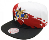 Philadelphia 76ers HWC NBA Paintbrush Mitchell & Ness Snapback Hat - Pro Jersey Sports