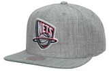 New Jersey Nets HWC Gray Heather 2.0 Mitchell & Ness Snapback Hat - Pro Jersey Sports