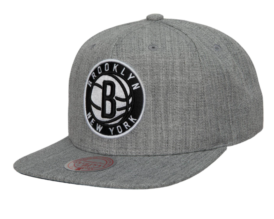 Brooklyn Nets Gray Heather 2.0 Mitchell & Ness Snapback Hat