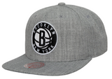 Brooklyn Nets Gray Heather 2.0 Mitchell & Ness Snapback Hat - Pro Jersey Sports