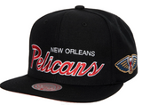 New Orleans Pelicans Team Script 2.0 Mitchell & Ness Snapback Hat - Pro Jersey Sports