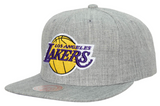 Los Angeles Lakers Gray Heathered 2.0 Mitchell & Ness Snapback Hat - Pro Jersey Sports