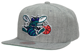 Charlotte Hornets HWC Gray Heathered 2.0 Mitchell & Ness Snapback Hat - Pro Jersey Sports
