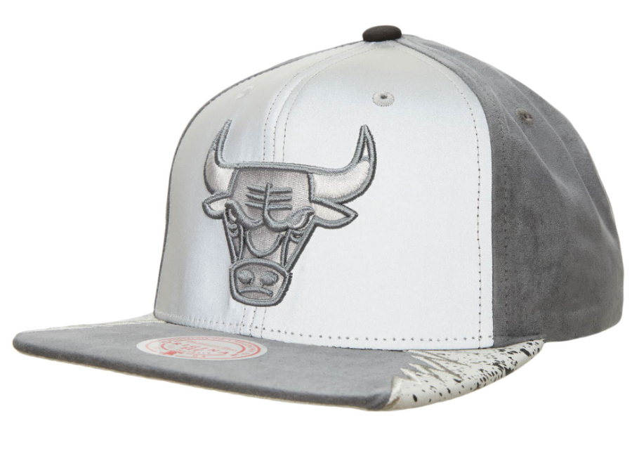 Chicago Bulls Mitchell & Ness 3M AIR JORDAN DAY 5 Snapback Hat- Gray/Silver - Pro Jersey Sports