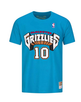 Youth Mike Bibby Vancouver Grizzlies Mitchell and Ness Teal Hardwood Classics NBA Player Name And Number T-Shirt - Pro Jersey Sports