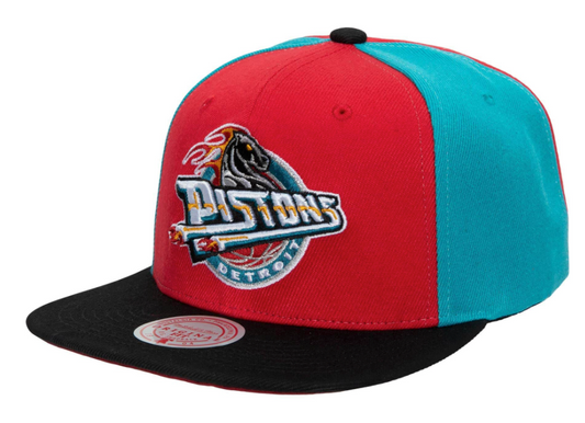 Detroit Pistons NBA On The Block Mitchell & Ness Snapback Hat