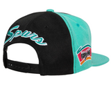 San Antonio Spurs NBA Rear Script Deadstock Mitchell & Ness Snapback Hat - Pro Jersey Sports