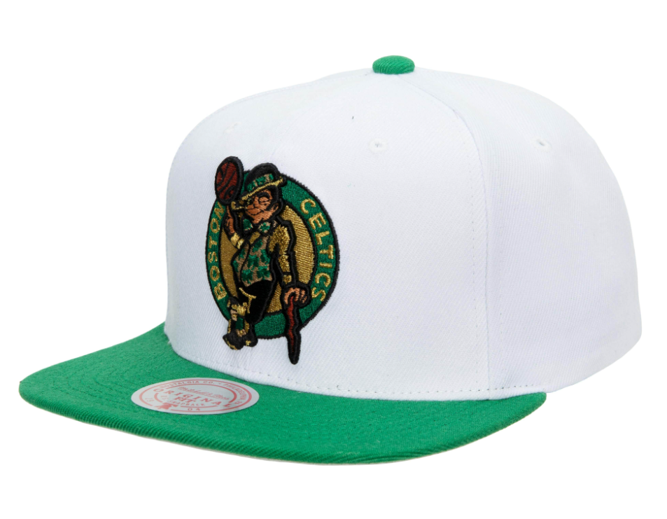 Men's Boston Celtics Mitchell & Ness 50th Anniversary HWC Green/White Snapback Hat