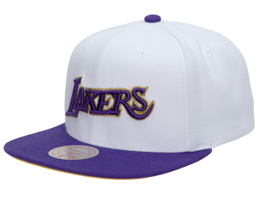 Men's Los Angeles Lakers Mitchell & Ness 50th Anniversary HWC Purple/White Snapback Hat