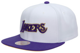Men's Los Angeles Lakers Mitchell & Ness 50th Anniversary HWC Purple/White Snapback Hat - Pro Jersey Sports