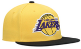 Men's Los Angeles Lakers Mitchell & Ness Gold/Black Hardwood Classics Core Snapback Hat - Pro Jersey Sports