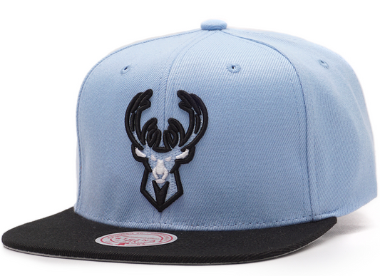 Men's Milwaukee Bucks Mitchell & Ness University Away 2 Tone Snapback Hat - Pro Jersey Sports