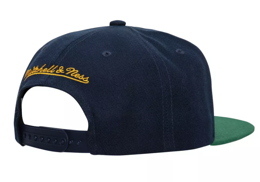 Men's Mitchell & Ness Utah Jazz NBA Core Basic Snapback Hat-Navy/Green