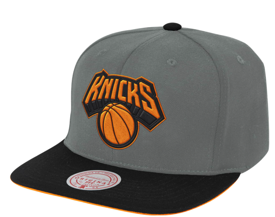 Men's New York Knicks NBA Neon Lights Grey/Black Mitchell & Ness Snapback Hat