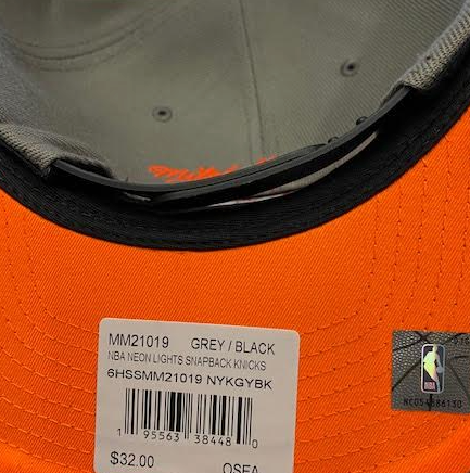 Men's New York Knicks NBA Neon Lights Grey/Black Mitchell & Ness Snapback Hat